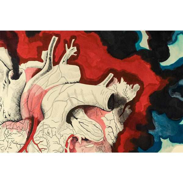 "Bleeding Heart," Original Ink and Watercolor Painting