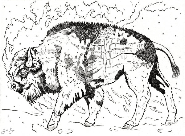 Asian Diasporic Zodiac: Fire Ox Archival Print