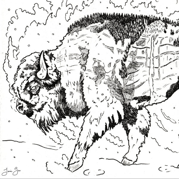 Asian Diasporic Zodiac: Fire Ox Archival Print