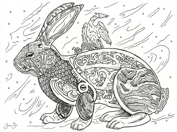 Asian Diasporic Zodiac: Metal Rabbit Archival Print