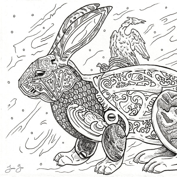 Asian Diasporic Zodiac: Metal Rabbit Archival Print