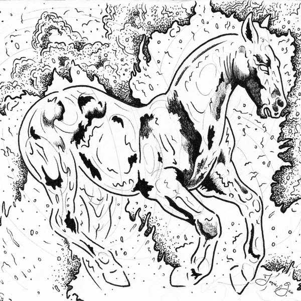 Asian Diasporic Zodiac: Fire Horse, Archival Print (2026 version)