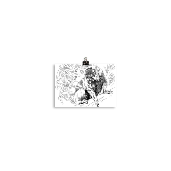 AAPI Zodiac: Golden Metal Monkey, Limited Edition Print (Black and White)