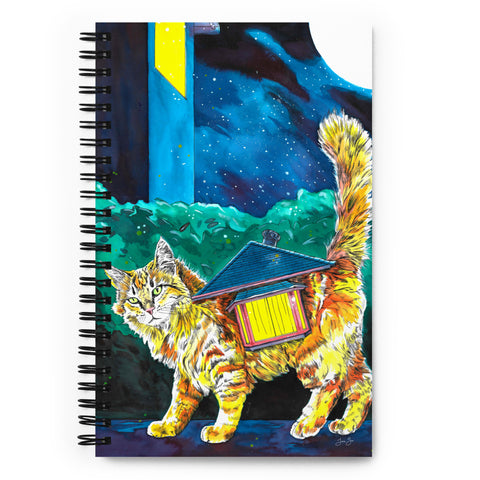 "Housecats: Oriel, the Long-Haired Orange Tabby Cat," Spiral Notebook, Dotted Pages