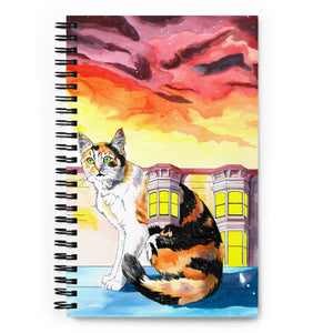 "Housecats: Fenestella, the Calico Cat," Spiral Notebook, Dotted Pages