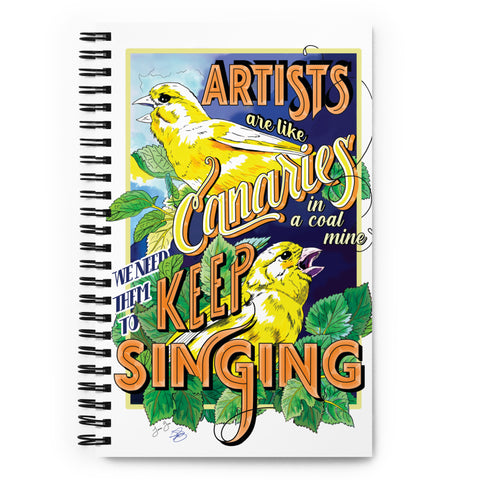"Keep Singing" Spiral Notebook, Dotted Pages