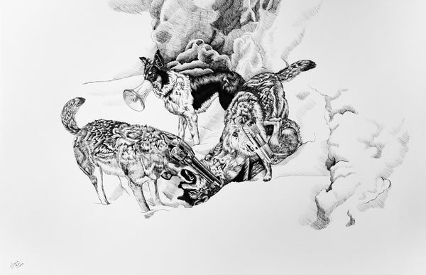 "A Manipulated Evolution," Original Ink Drawing