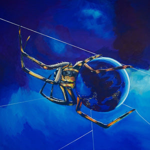 "Globe Weaver: Invisible Infrastructure," Original Painting