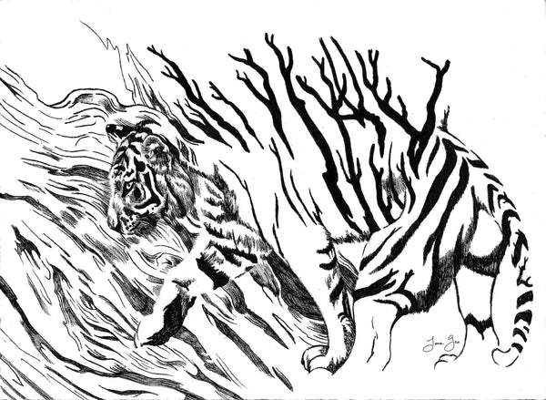 AAPI Zodiac: Wooden Tiger, Archival Print