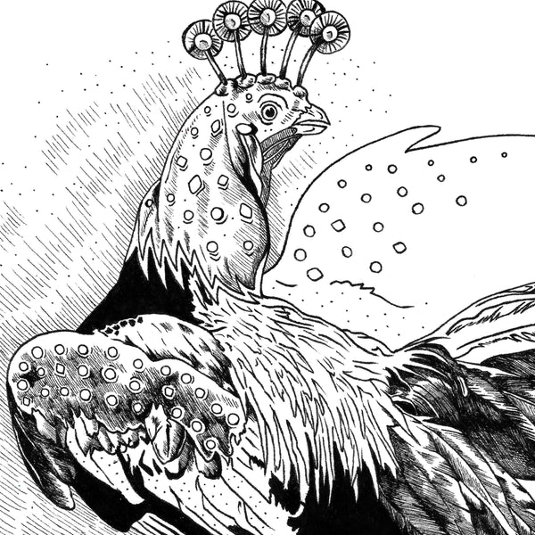 APA Zodiac: Metal Rooster, Limited Edition Print (Black and White)