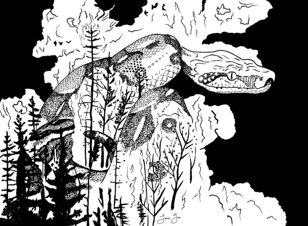 AAPI Zodiac: Fire Snake, Archival Print