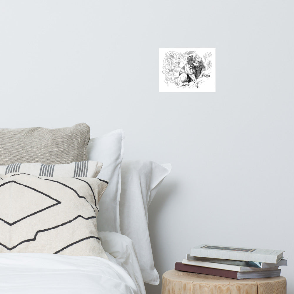 AAPI Zodiac: Golden Metal Monkey, Limited Edition Print (Black and White)